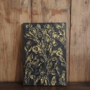 golden bloom – handcrafted floral wall art